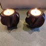 Lovely set of 2 raisin night lite candle holder. Image 3