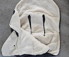 Winter Baby Car Seat Footmuff, Universal Car Seat Blanket for Baby w/Adjustable Collar, Waterproof Baby Car Seat Cover w/Zip, Warm Berber Fleece, Detachable and Machine Washable (Dark Grey)
