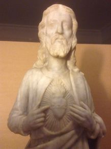 Fine Italian Marble Statue of The Sacred Heart