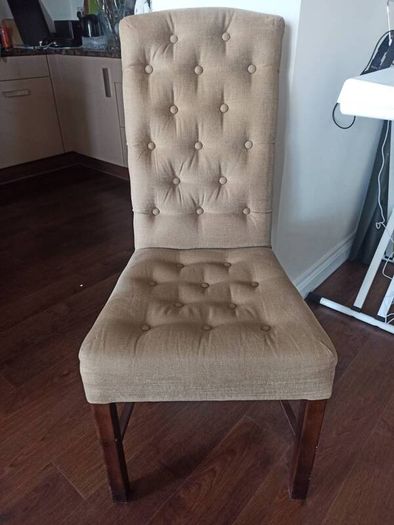 4 dining chairs set beige