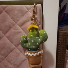 funky cactus keyring/bag charm