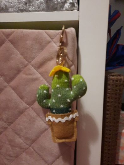 funky cactus keyring/bag charm