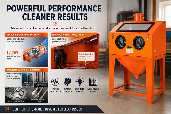 341L Sandblasting Cabinet with Dust Extraction