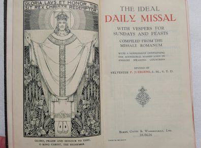 Vintage 1950s Irish Prayer Book - The Ideal Daily Missal - Bassi & Co, Dublin
