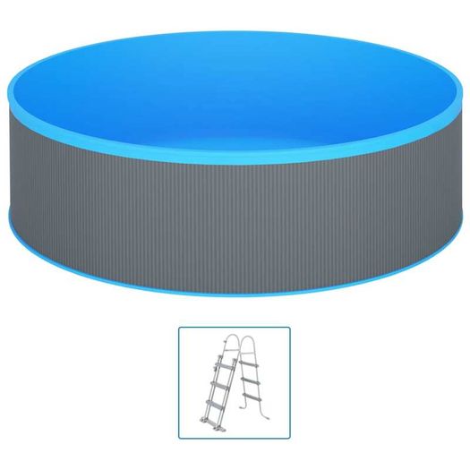 Splasher Pool with 4-Step Ladder 350x90 cm Grey