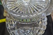 Beautiful Large Crystal Lidded Biscuit Barrel