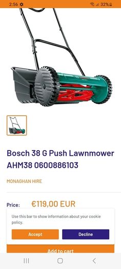 Bosh 38g push lawnmover