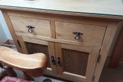 Beautiful Oak Cabinet/Sideboard with FREE Shabby Chic Lamp