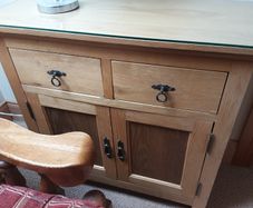 Beautiful Oak Cabinet/Sideboard with FREE Shabby Chic Lamp