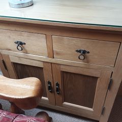 Beautiful Oak Cabinet/Sideboard with FREE Shabby Chic Lamp