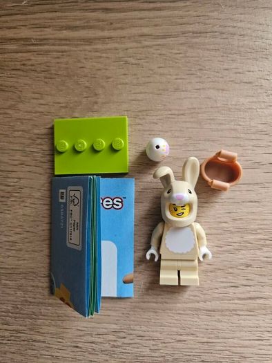 lego cute bunny costume fan, collectible series 28