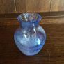 Small Blue Art Glass Vase Image 2