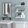 FREE EXPRESS SHIPPING Set of 3 Wall Floating Shelves,Wall Mounted Storage Shelves,Wood Wall Shelves for Living Room, Bedroom, Bathroom,White Image 4