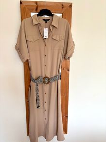 Women's  rafia twill shirt dress . Brand new with tags