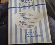 Free World Forum foreign affairs journal from April May 1960 (Volume II, Number 2). This specific edition is a special issue dedicated entirely to the highly anticipated Paris Summit