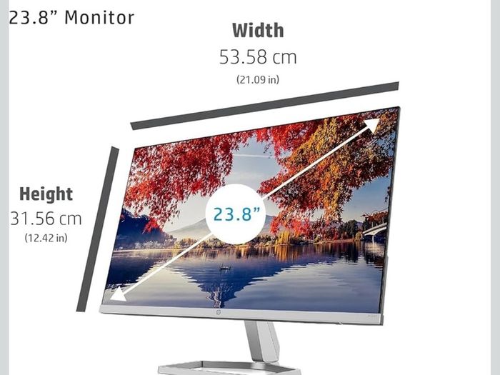 HP FHD Monitor, HDMI, Black Head, Silver Stand, 24-Inch