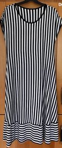 Ladies Navy Striped Dress, Made in Italy