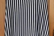 Ladies Navy Striped Dress, Made in Italy