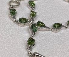 Green Apatite Cluster Bracelet (Size 7.5) with T-Bar Clasp in Rhodium Overlay Sterling Silver
