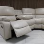 Rita Light Beige Corner Leather Recliner Sofa Image 5