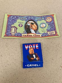 Camel 1 Dollar note andMatches