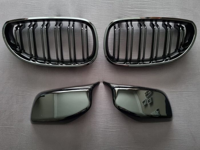 BMW 5 Series E60 E61 Kidney Grilles & Mirror Covers Set Brand New