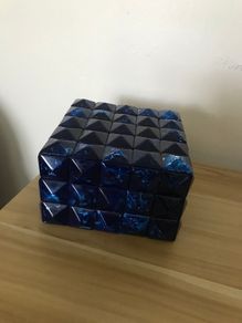 Blue Jewellery Box- Modern Geometric Design