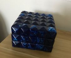Blue Jewellery Box- Modern Geometric Design