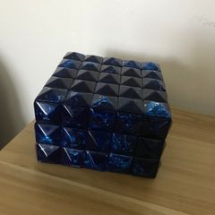 Blue Jewellery Box- Modern Geometric Design