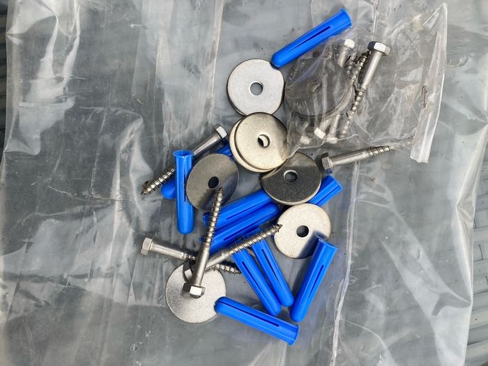 Stainless steel wall starters.