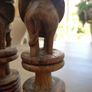 lovely pair of wooden african art handcrafted candlessticks Image 4