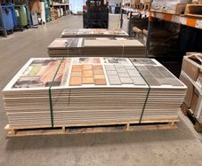 Tiled chipboard display boards