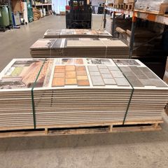 Tiled chipboard display boards