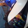 70s Vintage Neon Butterfly Halterneck Dress Image 4