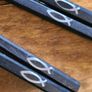 wooden chopsticks with metal fish embedded Image 2