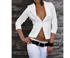 satin look ecru blazer fits s-m