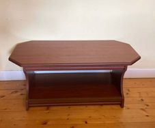 Contemporary Dark Wood Coffee Table with Storage Shelf | Excellent Condition