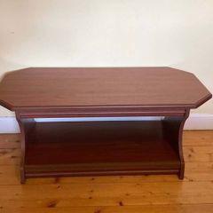 Contemporary Dark Wood Coffee Table with Storage Shelf | Excellent Condition