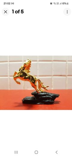 Risis 24 K plated Golden Horse Figurine  from Singapore. Perfect condition!Without box!RARE!!!