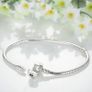 Pandora Style 'Love' Snake Chain Bracelet Image 2