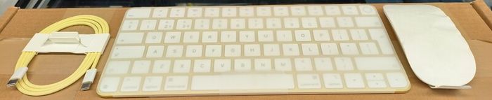 Apple Magic Keyboard with Touch ID A3118 + Magic Mouse A3208 + Cable GENUINE (Brand New/ Type C) Gold