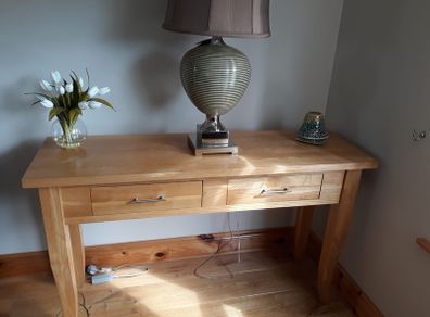 Solid Oak Console Table