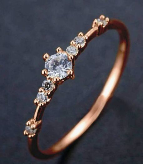 Beautiful Rose Gold Diamond Accent Ring - Brand New