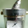 Vintage Miniature Wine Bucket Champagne Clock Linden Quartz Japan Movement - works well Image 2