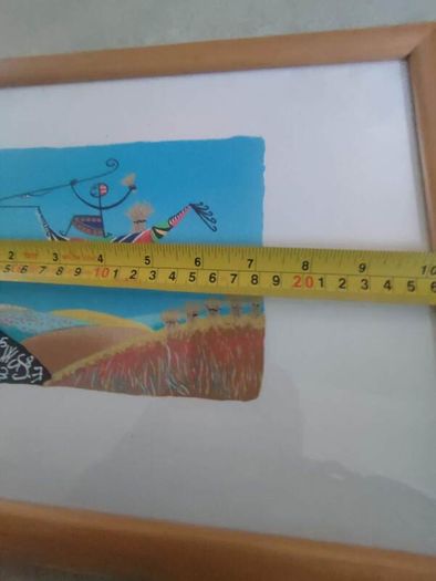 The Harvesting Framed Signed Stamped Certifate By Meloniski -il Metitore -serigrafia 1999 25 X 35 Cm. The Print Is 18.5 X 14 Cm.