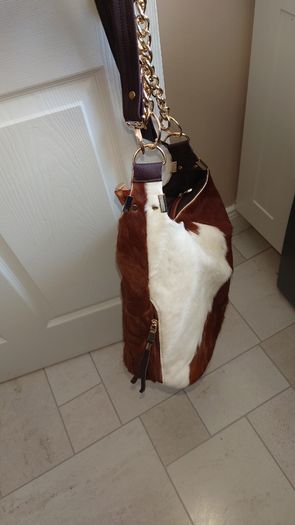 Cow hide handmade bag