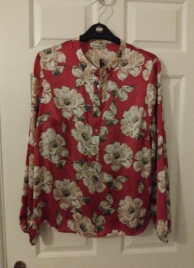 Pink satin shirt, gallery, size 12