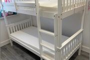 White or grey bunk beds in stock with mattress