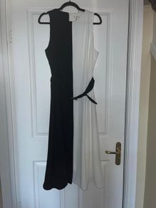 Mango black and white dress