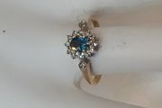 Diamond and Topaz Gold Ring